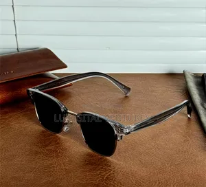 Vintage Retro Half Rimmed Sun Glasses / Gray Vintage Frames