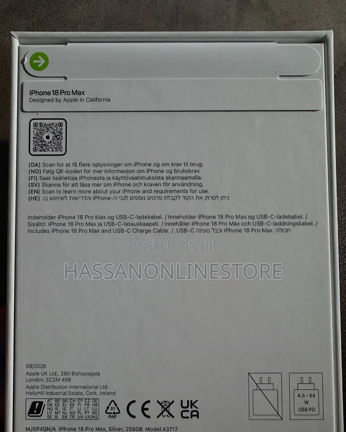 New Apple iPhone 18 Pro Max 2 TB Silver