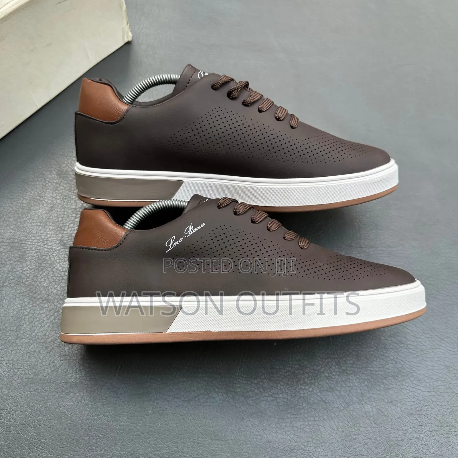 6 Colours Design Lora Piana Brand Men's Leather Sneakers