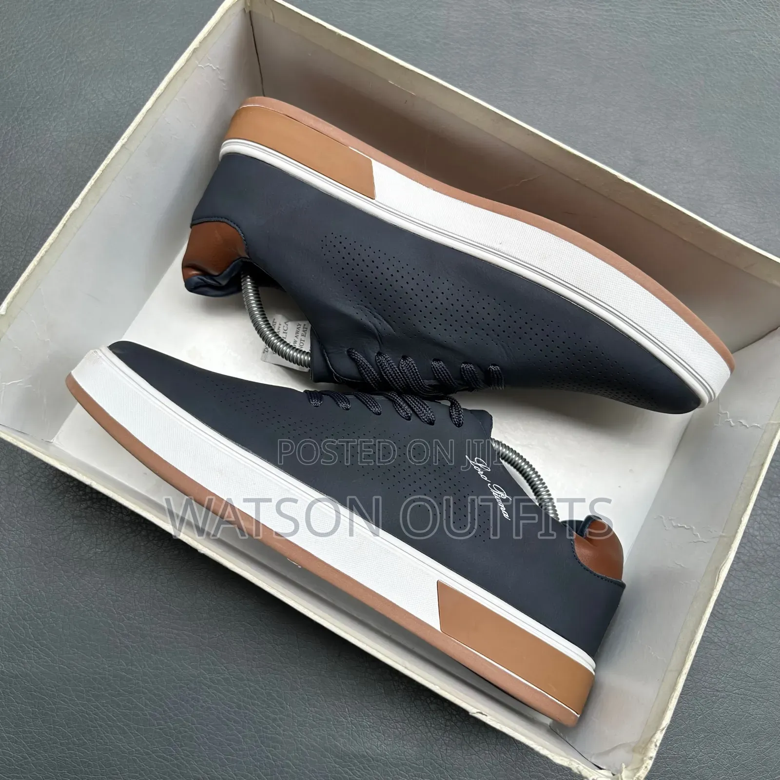 6 Colours Design Lora Piana Brand Men's Leather Sneakers