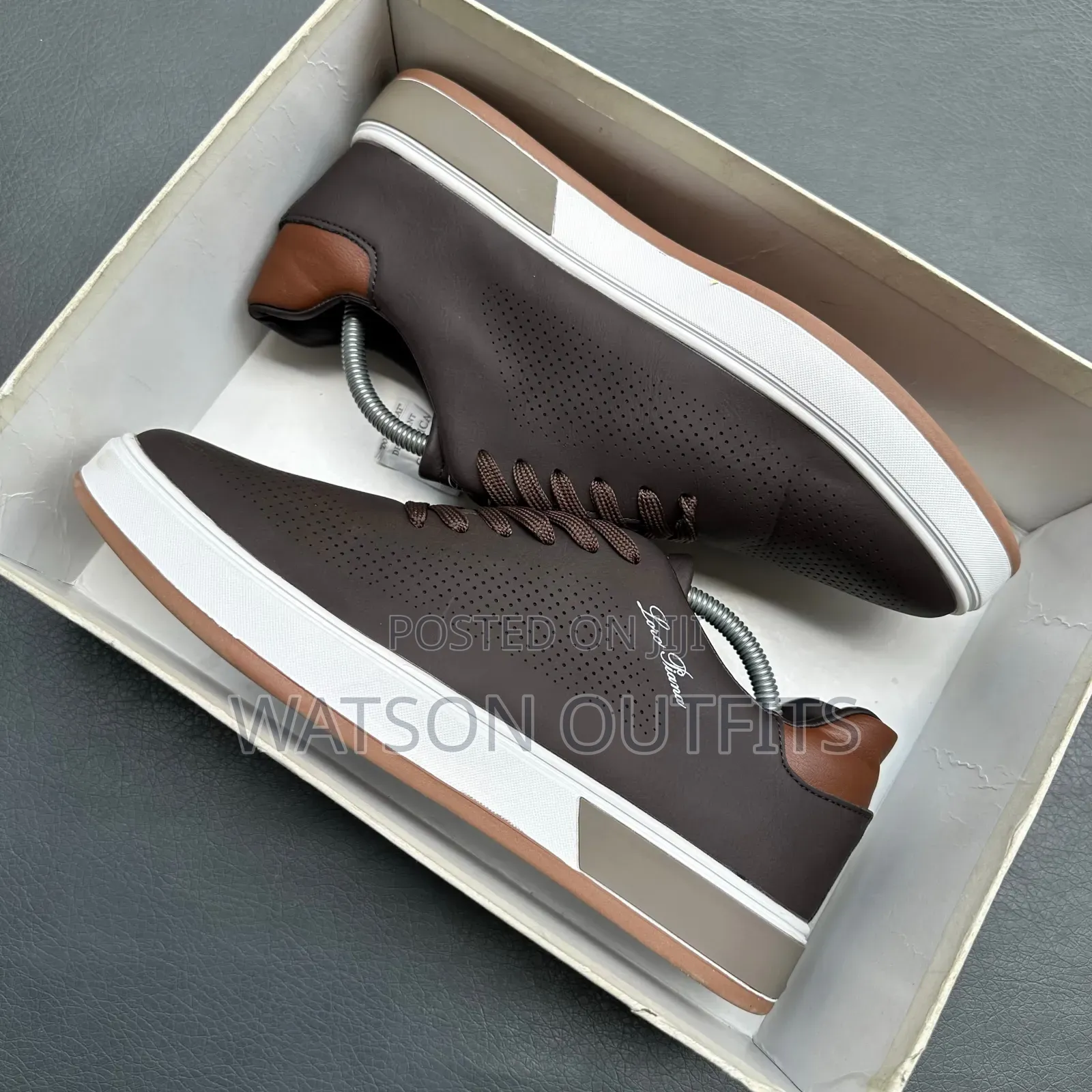 6 Colours Design Lora Piana Brand Men's Leather Sneakers