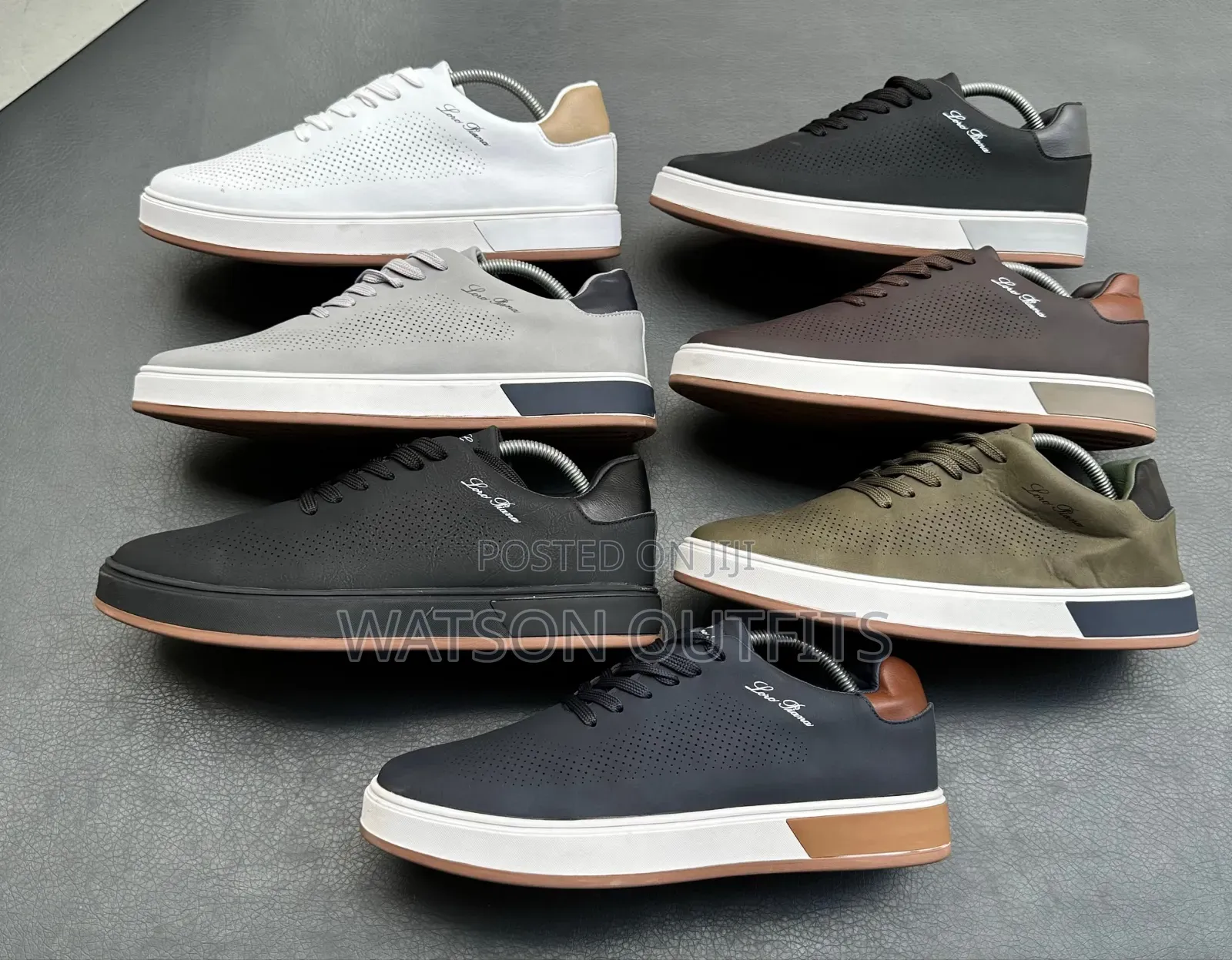 6 Colours Design Lora Piana Brand Men's Leather Sneakers