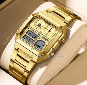 Foxbox Digital Watch Stainless Steel Gold