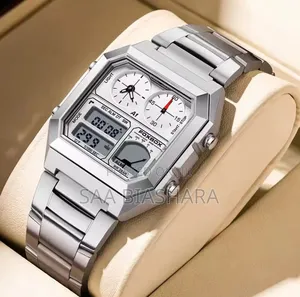 Foxbox Digital Watch Stainless Steel Silver