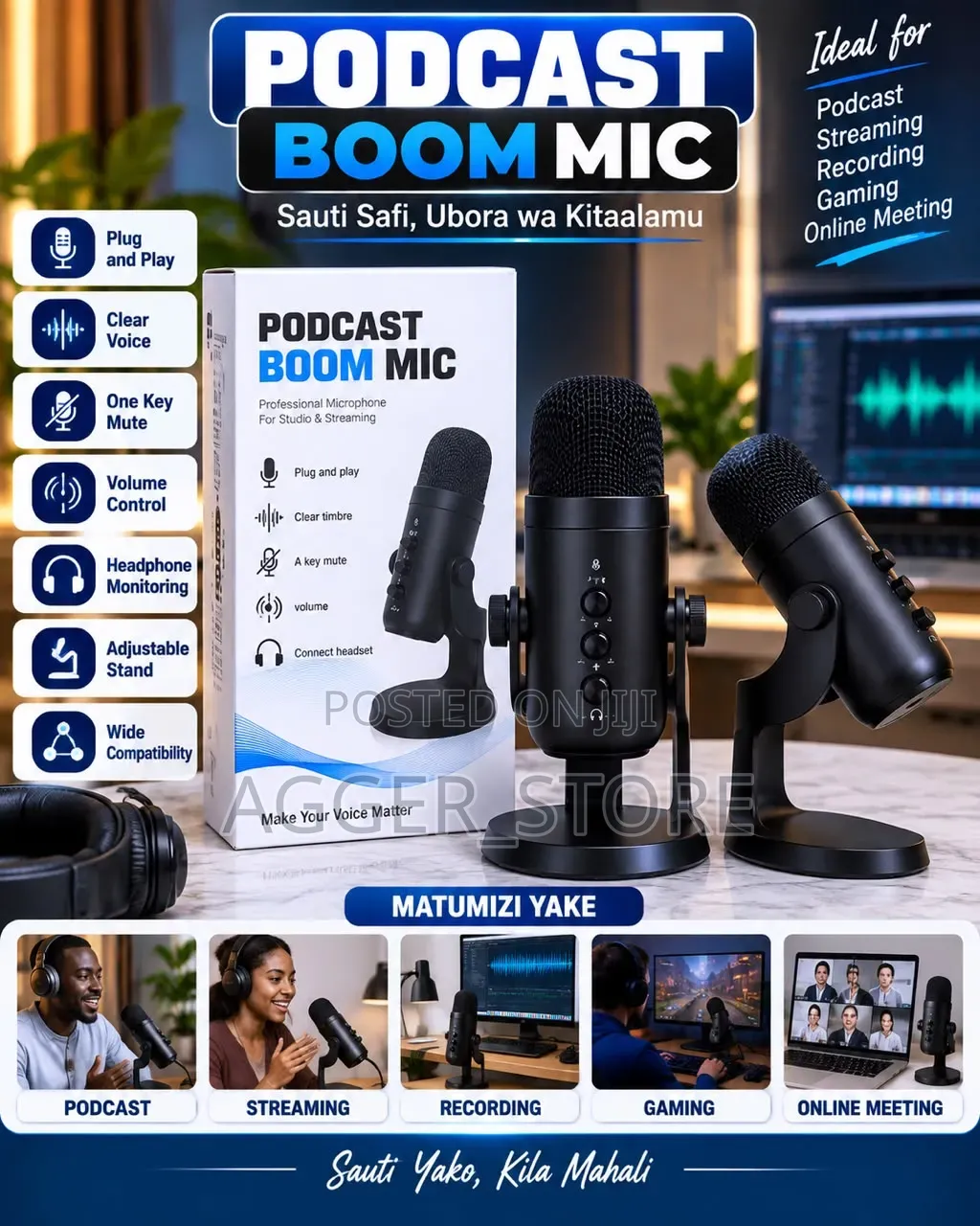 Podcast Boom Mic(USB)