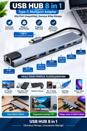USB HUB 8 in 1 Type-C Multiport Adapter
