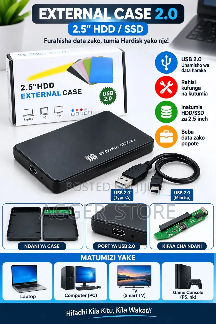 2.5-Inch USB 2.0 SATA External Hard Drive Enclosure Case