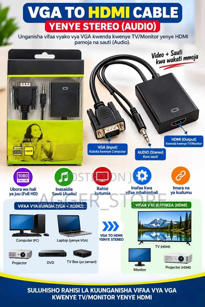 VGA to HDMI Adapter With Audio