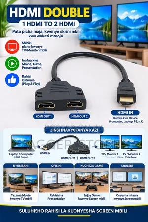 1-Male to 2-Female HDMI Splitter Cable
