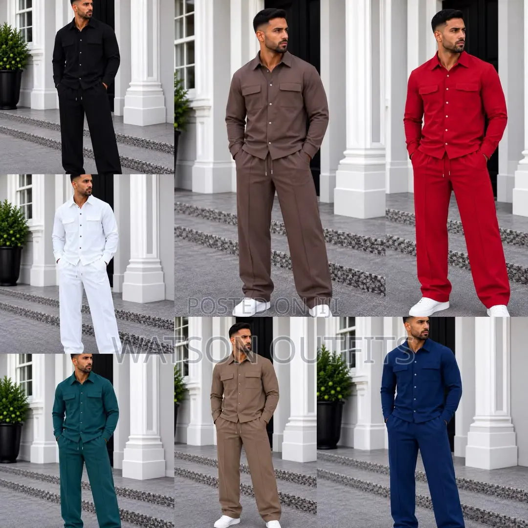 Men's New and Original Fulls Wear Long Sleeved Shirts and Trousers