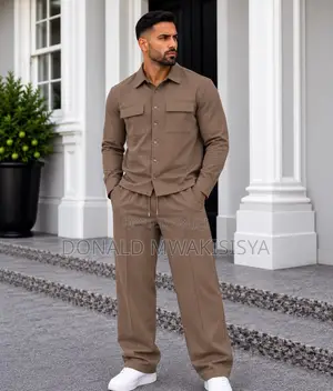 Men 2-Piece Set - Shirt + Baggy Pants