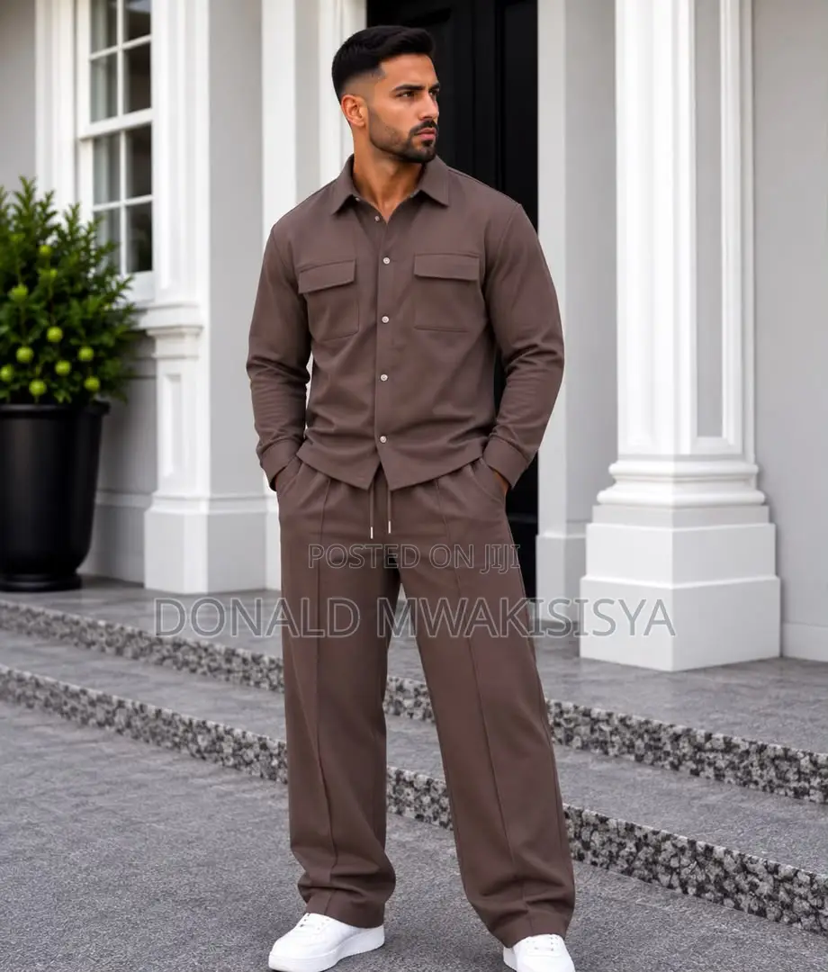 Men 2-Piece Set - Shirt + Baggy Pants