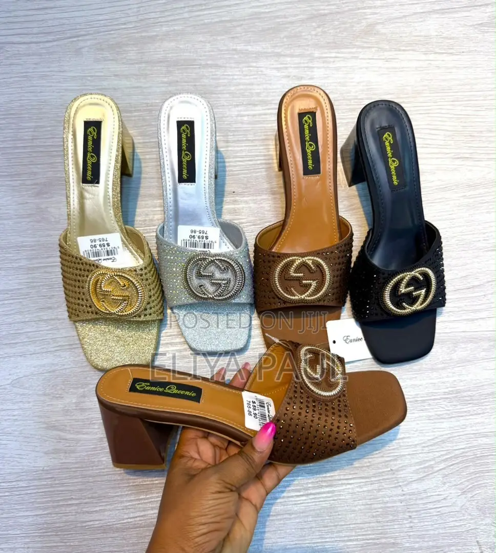 Block Rhinestone Heel