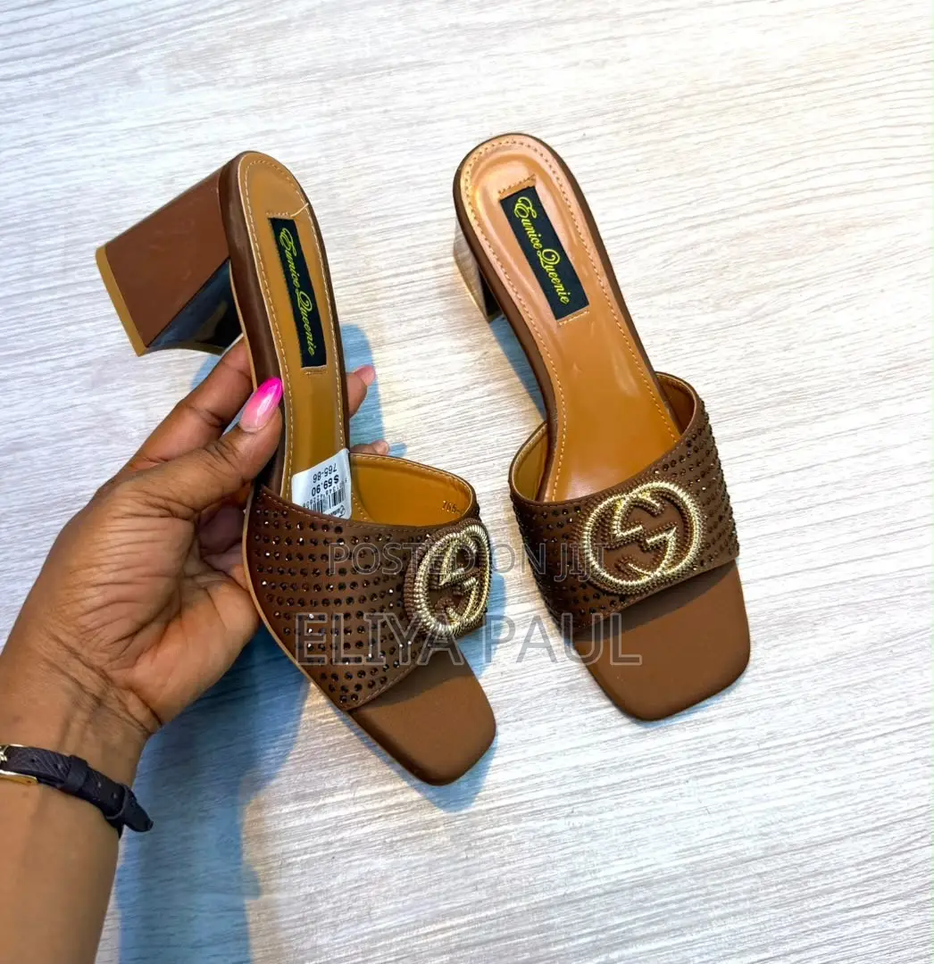 Block Rhinestone Heel