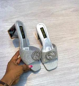 Block Rhinestone Heel