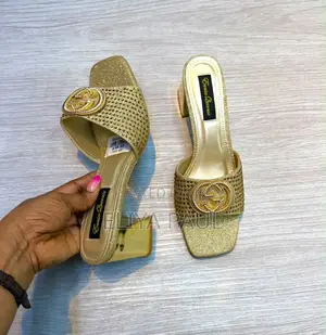 Block Rhinestone Heel