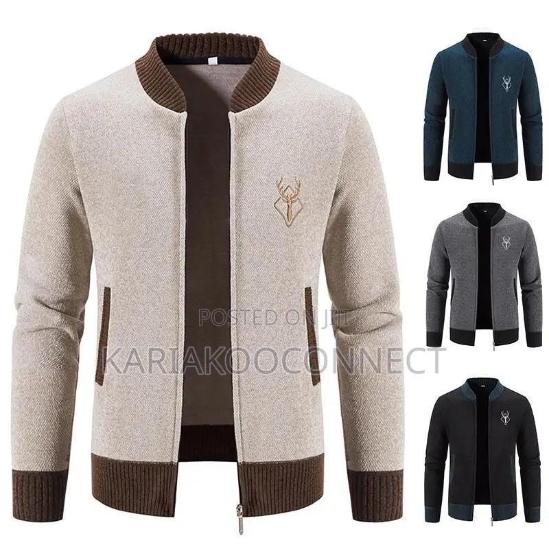 Casual Zip-Up Knit Cardigan Jacket