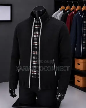 Zip-Up Knit Bomber Cardigan Jacket
