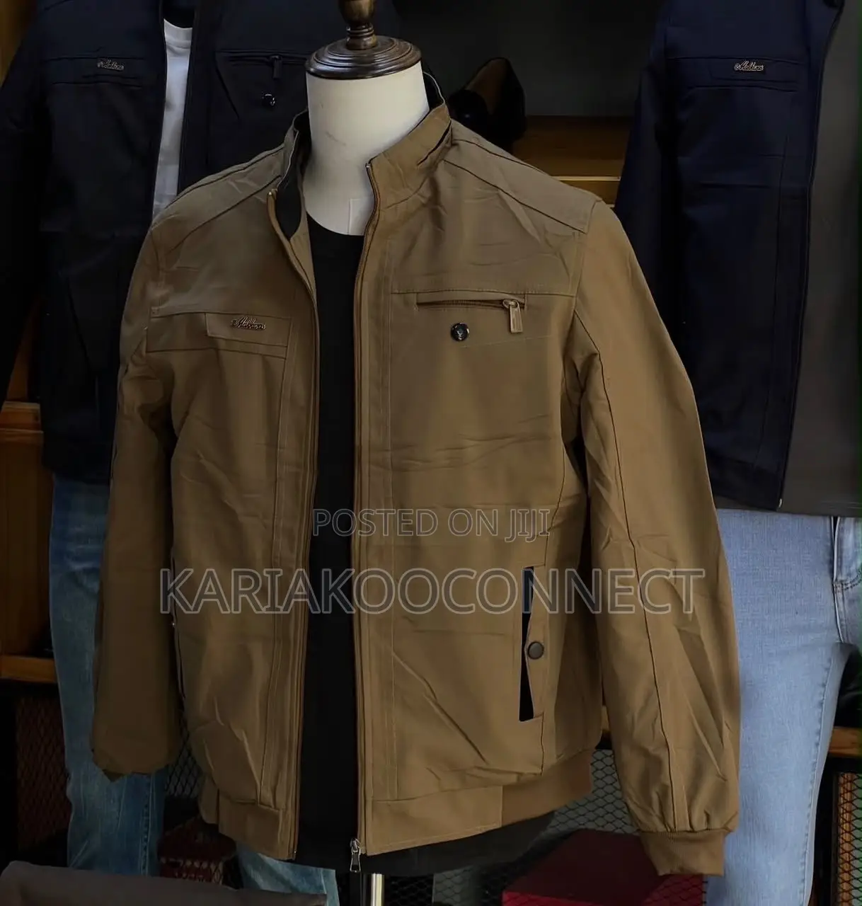 Zip-Up Knit Bomber Cardigan Jacket
