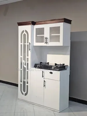 Modern Kitchen Cabinet Ya Jiko La Plates Mbili Rangi Nyeupe