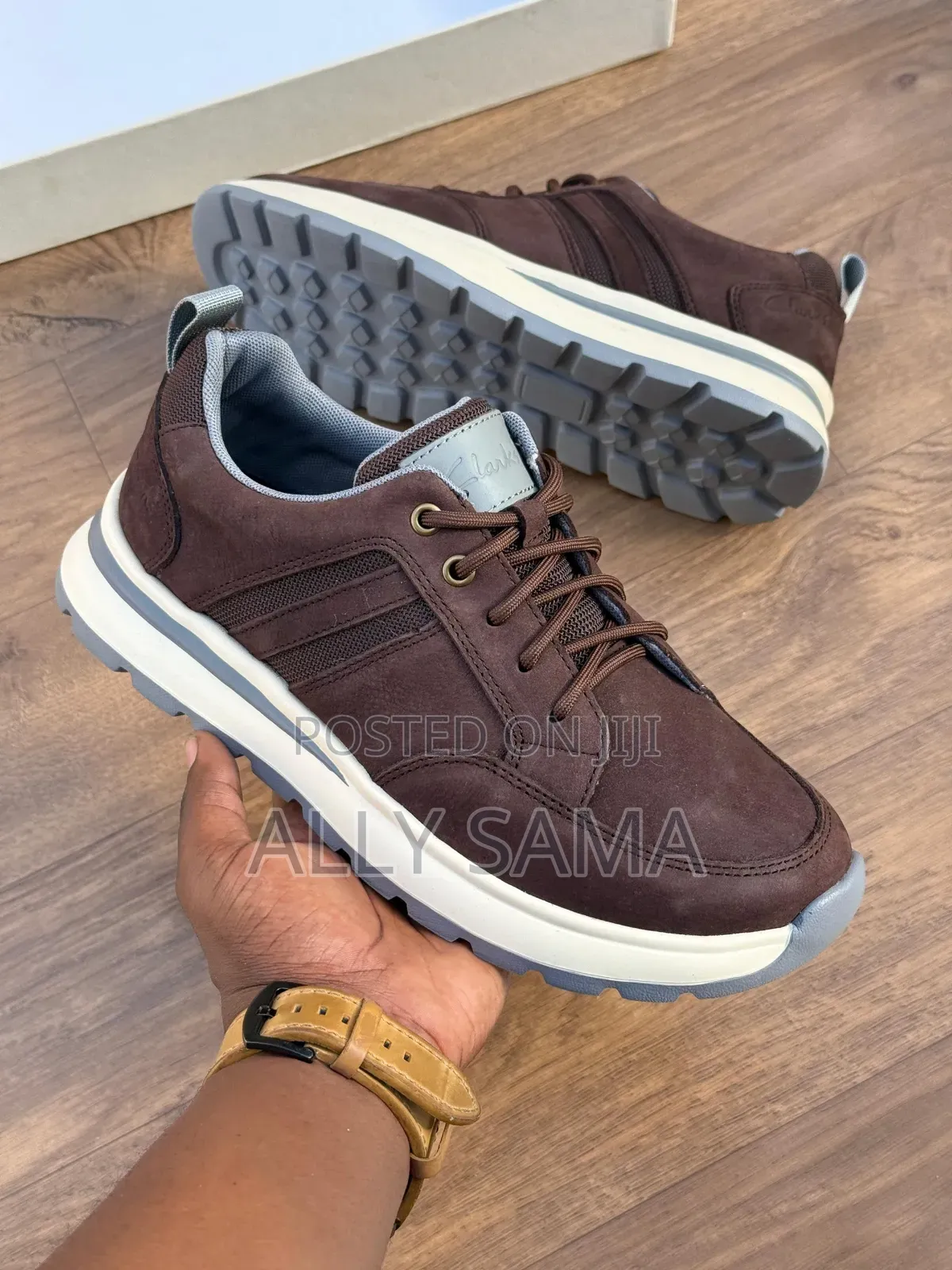 Men's Shoe Clark's Coffee Material Leather