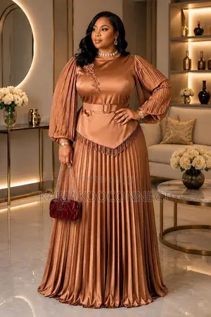 Satin Pleated Maxi Dress