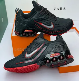 Black and Red Off-White Sneakers