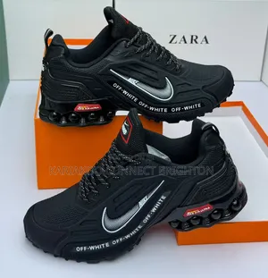 Black and Red Off-White Sneakers