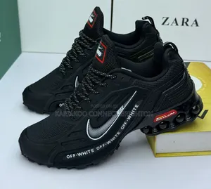 Black and Red Off-White Sneakers