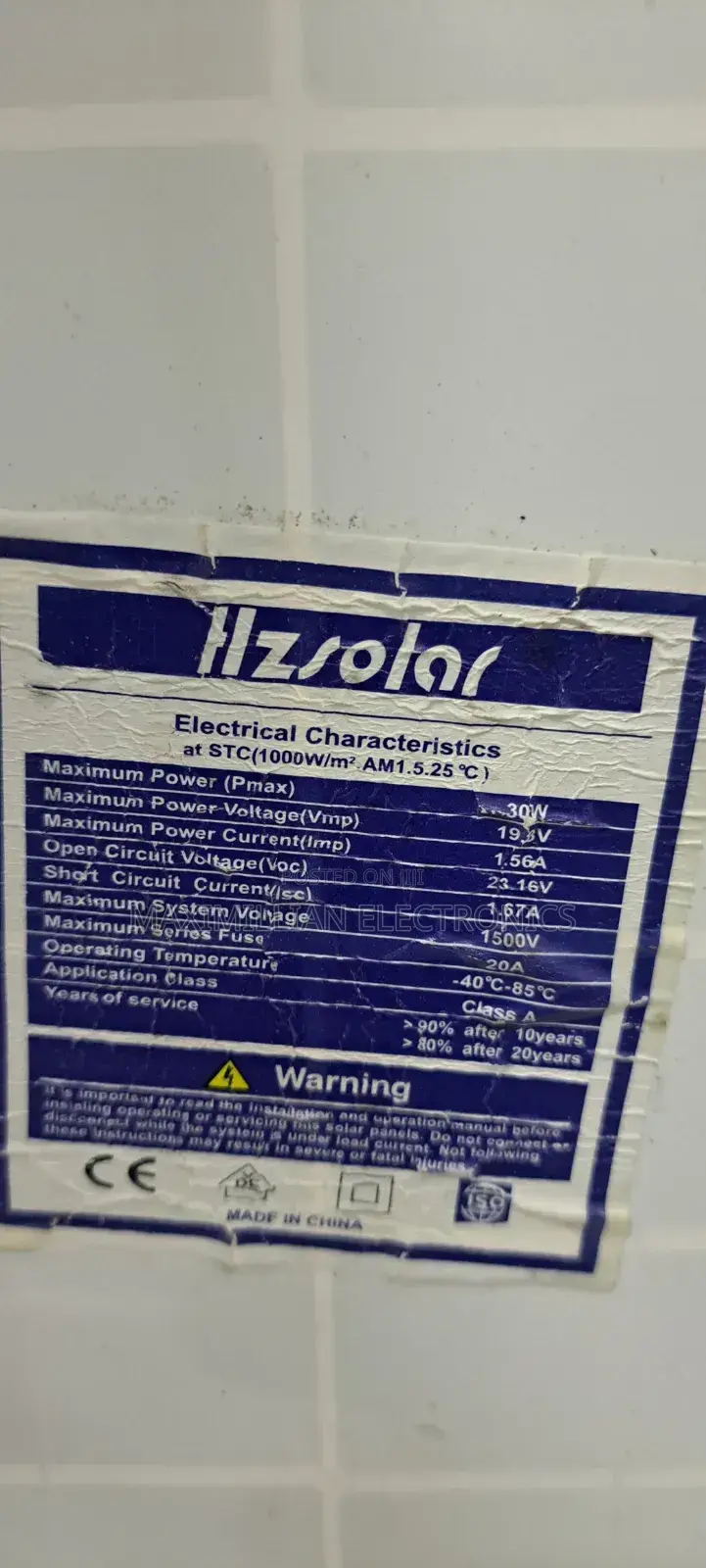 Hz Solar Panels 30 Watts