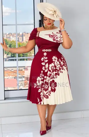 Floral Print Pleated Midi Dress