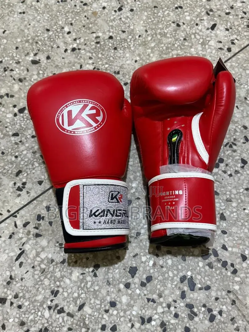 Kangrui 12oz Hand Made Red Boxing Gloves