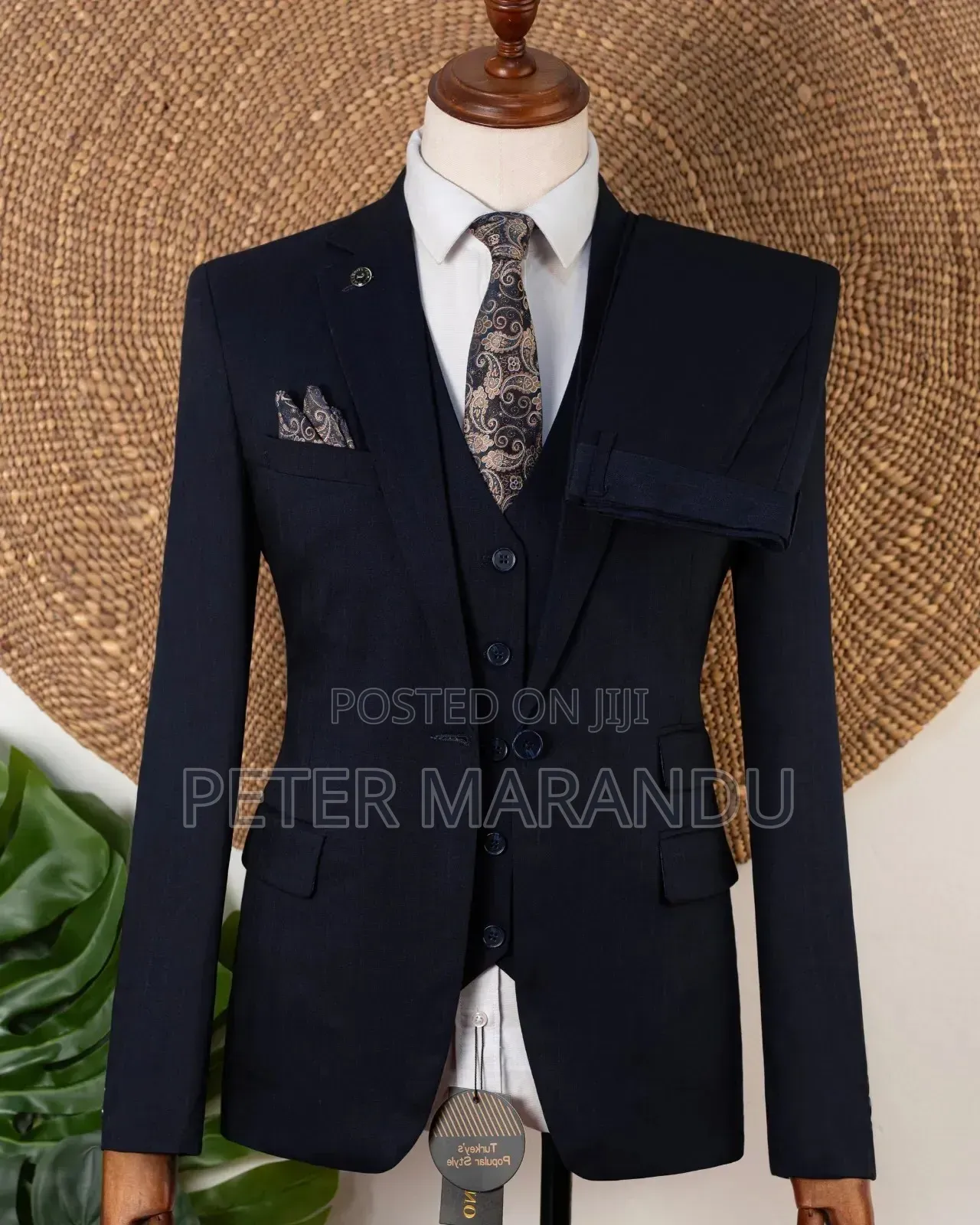 Navy Blue (Premium Men's 3-Piece Dark Navy Suit)