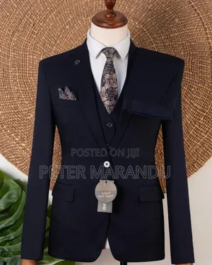 Navy Blue (Premium Men's 3-Piece Dark Navy Suit)