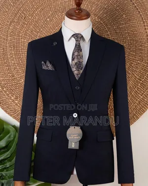 Navy Blue (Premium Men's 3-Piece Dark Navy Suit)