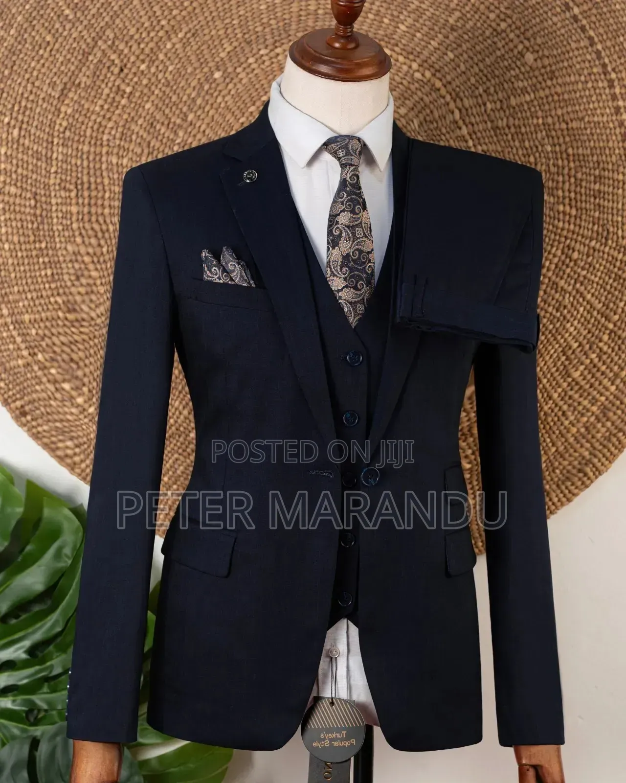 Navy Blue (Premium Men's 3-Piece Dark Navy Suit)