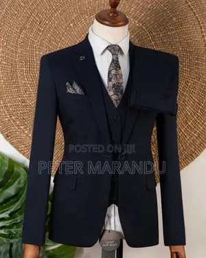 Navy Blue (Premium Men's 3-Piece Dark Navy Suit)