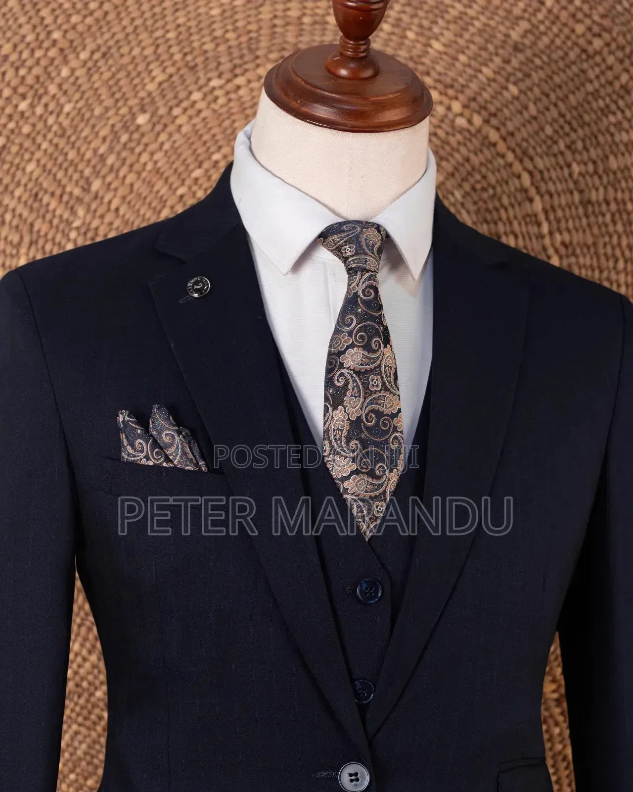 Navy Blue (Premium Men's 3-Piece Dark Navy Suit)