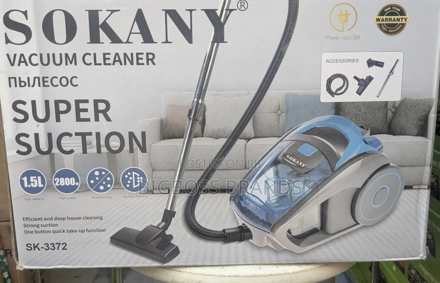 Sokany Super Suction Vacuum Cleaner 1.5 Liters 2800 Watts
