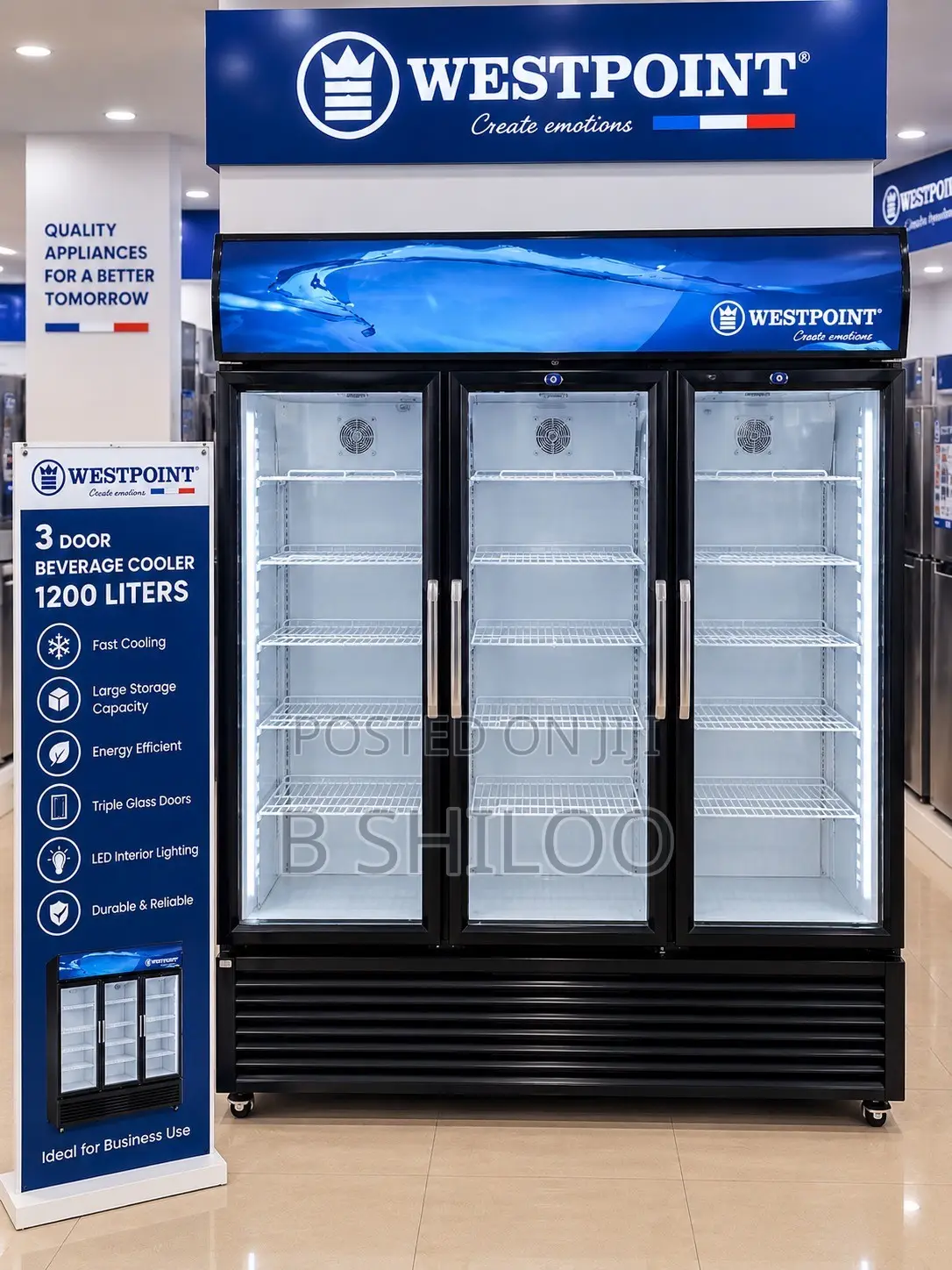 Westpoint 3door Beverage Coolers 1200litres