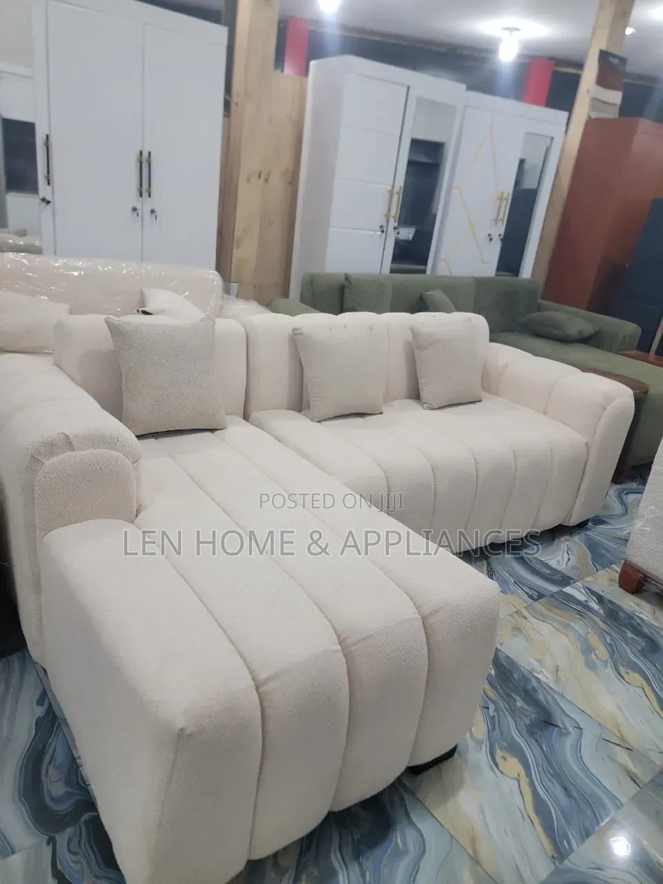 Sofa L Shape Color White