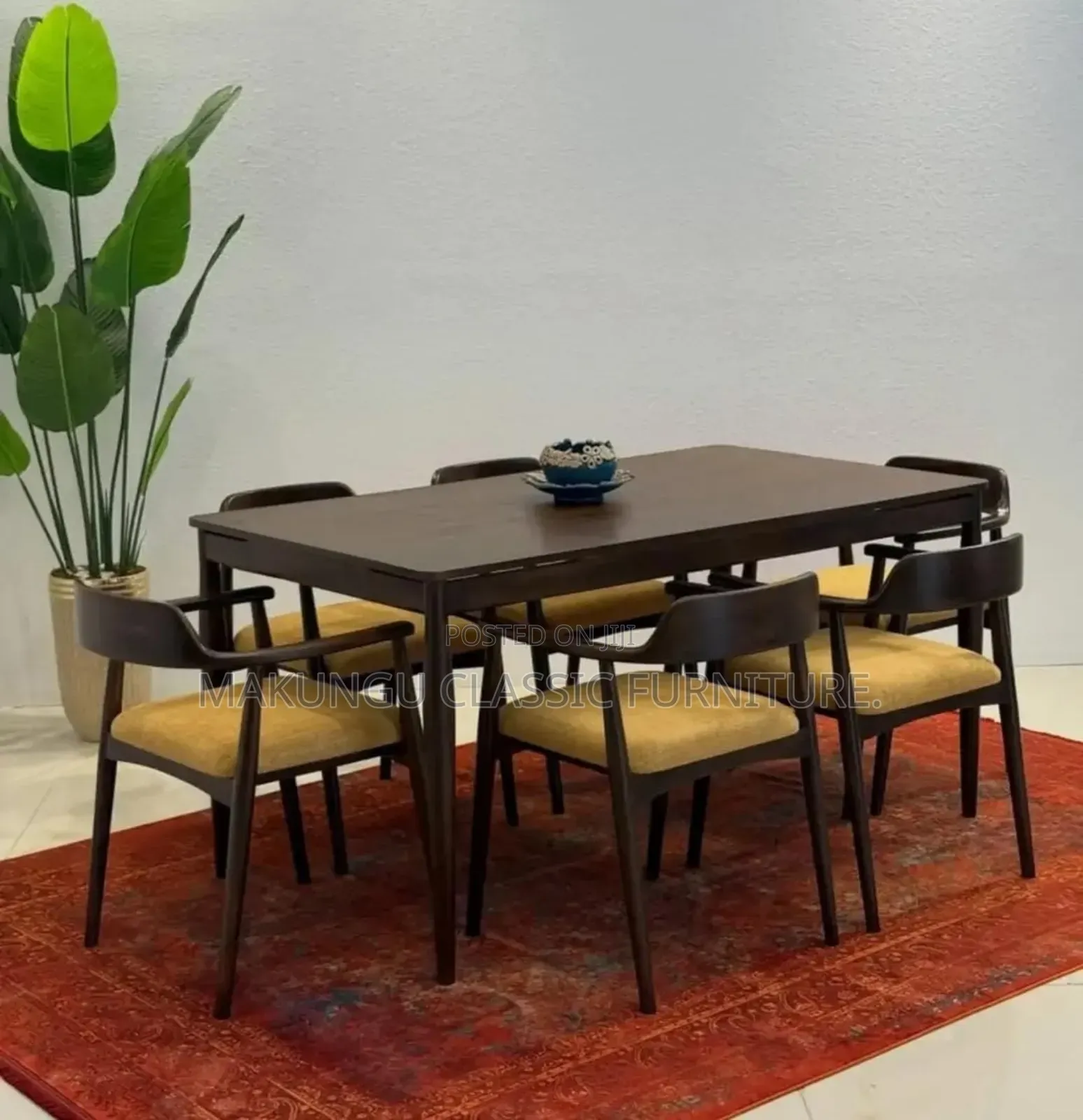 Modern Dinning Table Sets(6chairs) Made by Muninga Wood