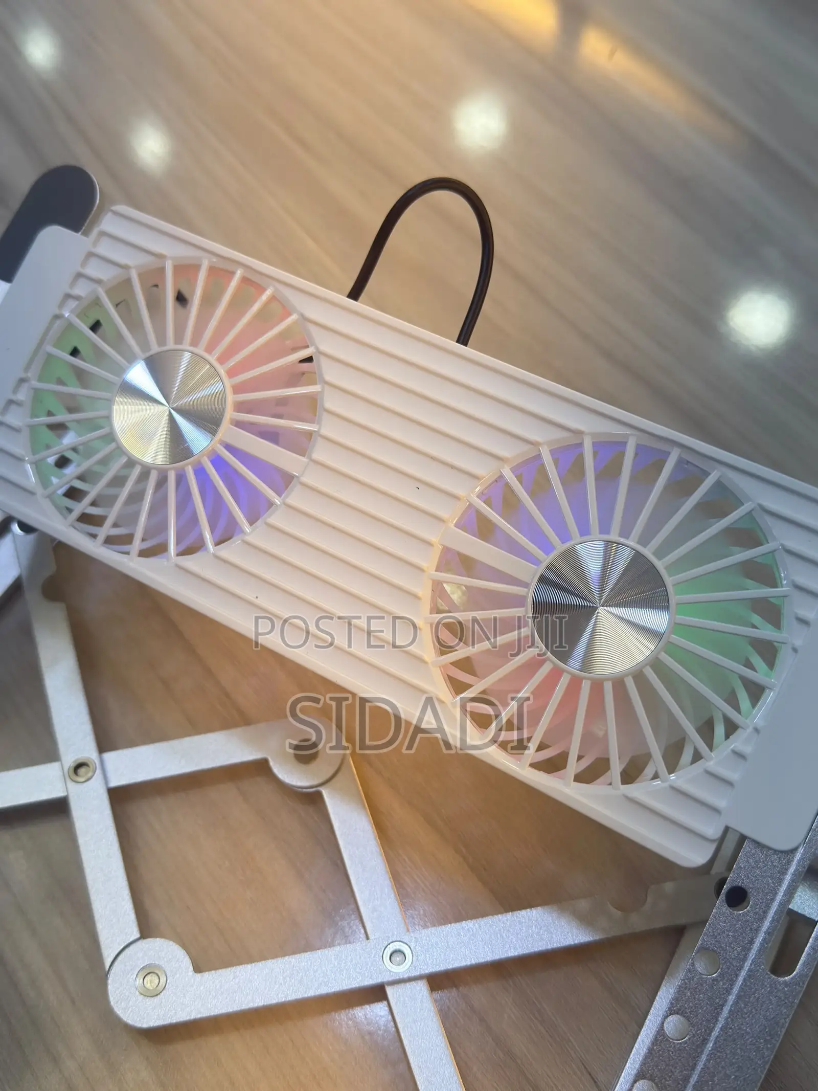 2-Fan Adjustable Laptop Cooling Pad With Stand