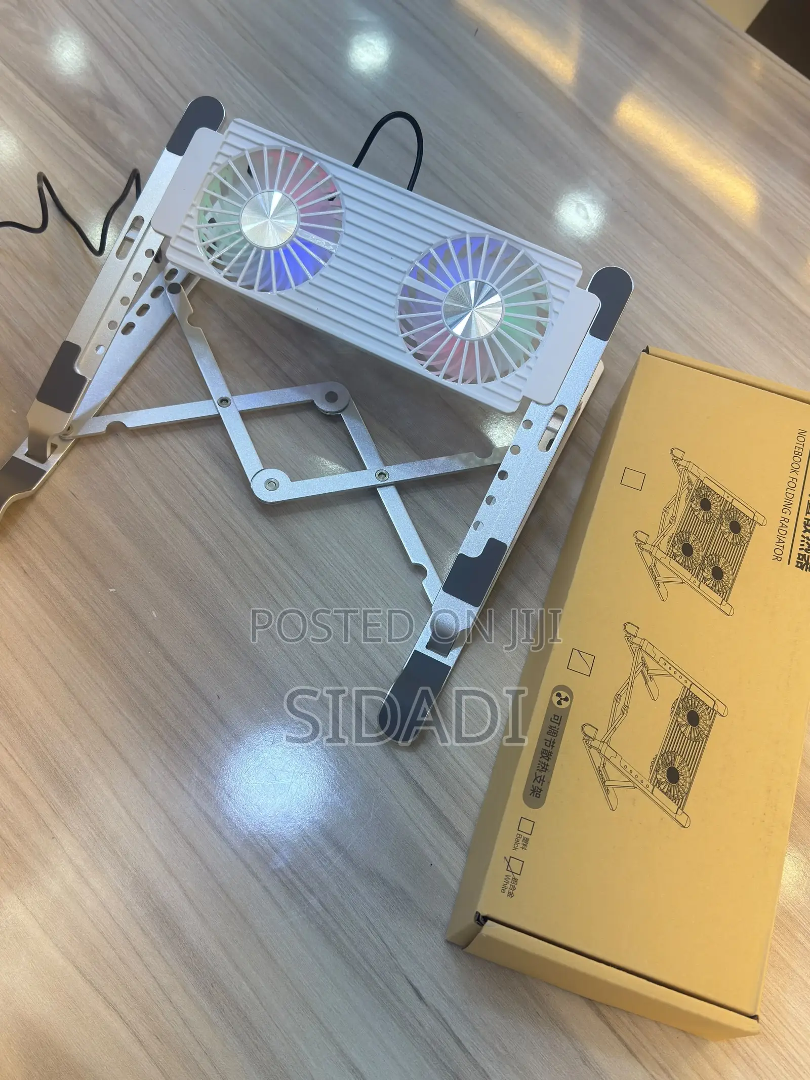 2-Fan Adjustable Laptop Cooling Pad With Stand