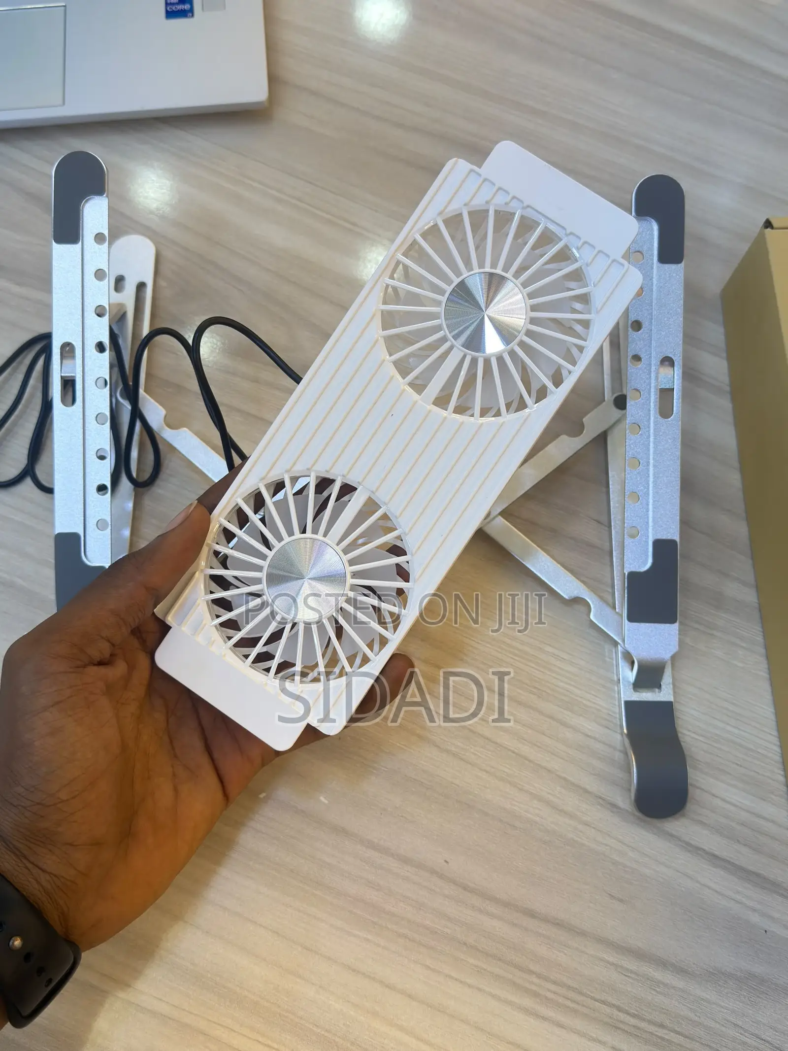 2-Fan Adjustable Laptop Cooling Pad With Stand