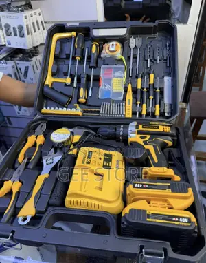 A Cordless Power Drill Combo Kit Housed in a Portable Hard Carry Case