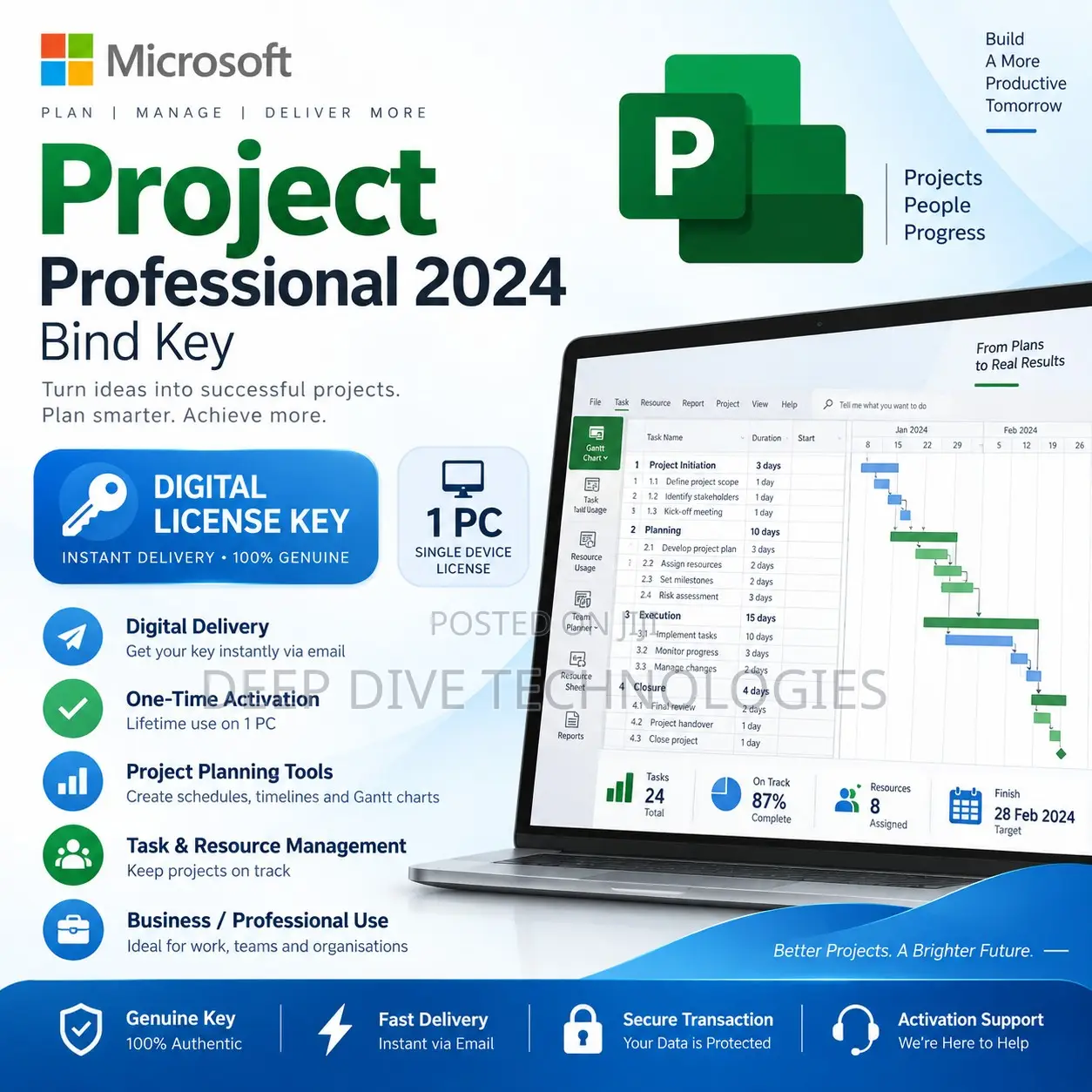 Project Professional 2024 Bind Key - Lifetime