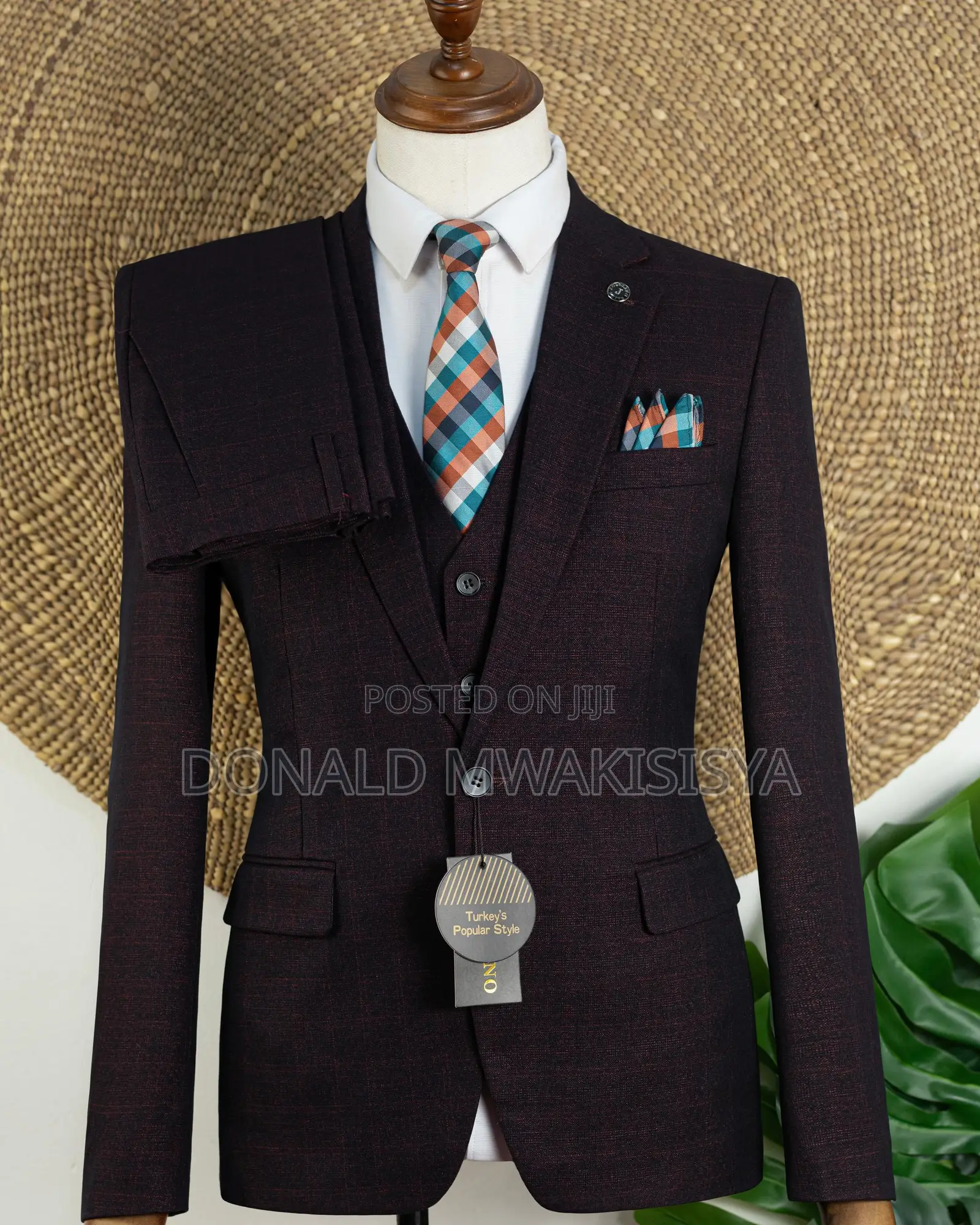 Premium 3-Piece Turkey Suit - Wine / Burgundy