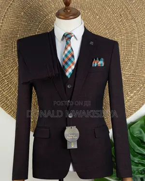 Premium 3-Piece Turkey Suit - Wine / Burgundy
