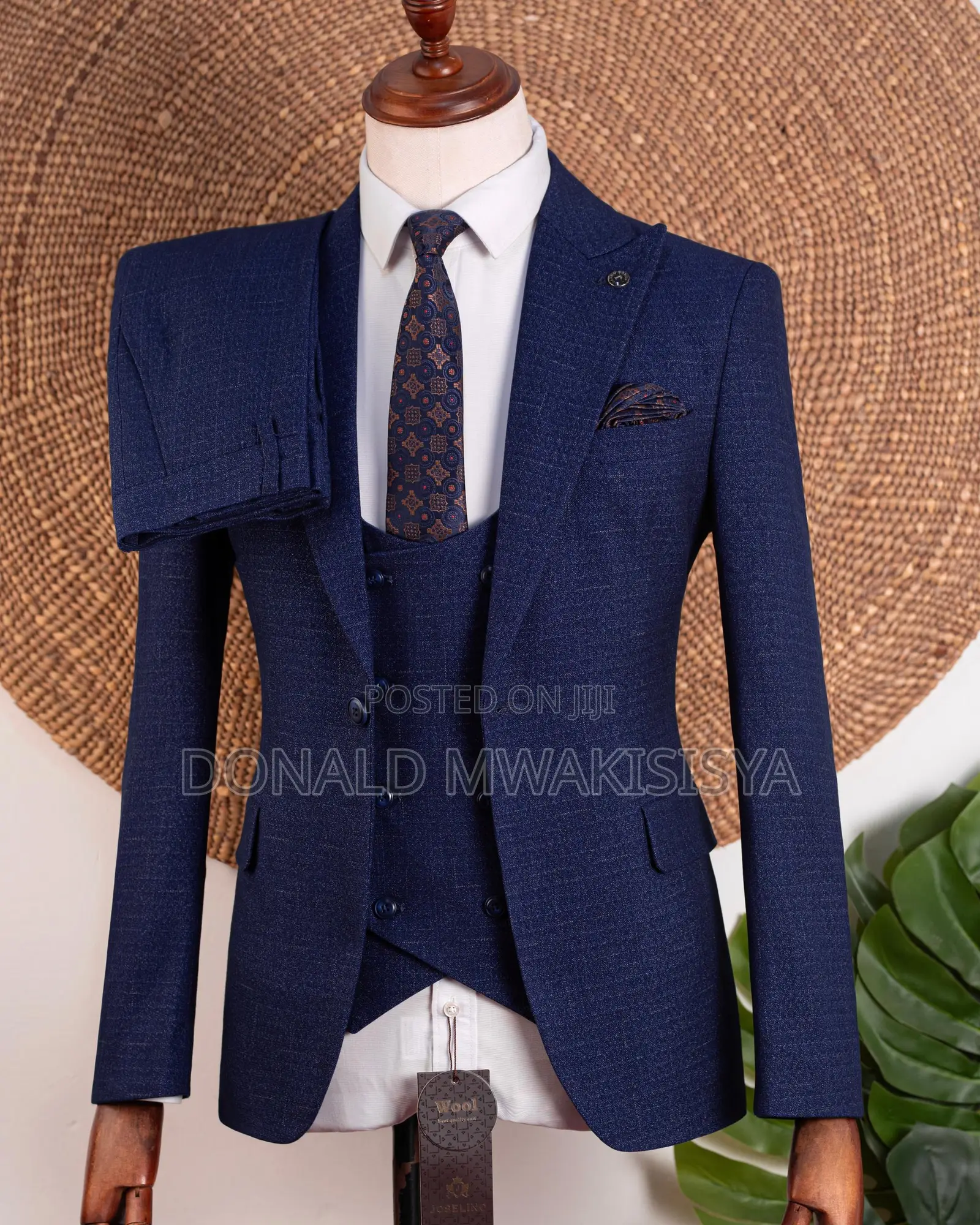 Premium 3-Piece Turkey Suit - Navy Blue - Joselino
